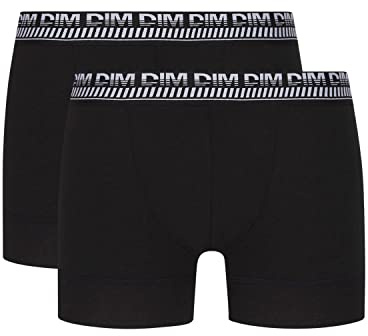 Dim 3D - Boxer - Uni - Lot de 2 - Homme - Noir - Large (Taille Fabricant: 4)