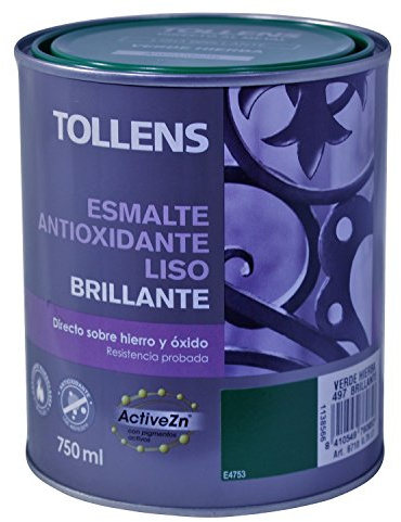 Tollens 8710 Esmalte Antioxidante Liso Brillo, Verde Hierba, 750 ml
