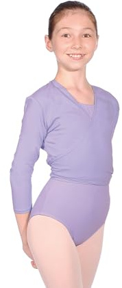 Roch Valley Ballet Cardigan Nikki Cotton - Cross-Over Ballet Cardigan Ballett Cardigan/Dancewear Age 9-10 Lilac