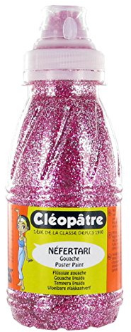 Cleopatre - PP250-10 - Pintura con purpurinas plateadas - Frasco de 250 ml - Magenta
