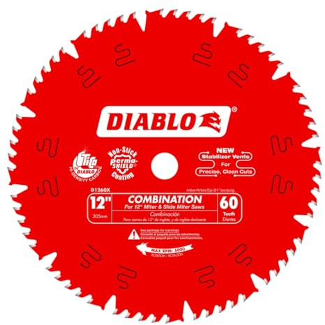 Diablo Combination Saw Blade - 12 Dia., 60 Comb Teeth, 1 Arbor