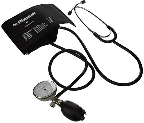 Riester 1442 Einhand-Blutdruckmessgerät, sanaphon mit Stethoskop, Bügel-Klettenmanschette, Erwachsene