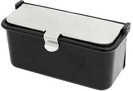 sourcing map Metalldeckel rauchfreier selbstklebender Zigarettenaschenbecherhalter schwarz silber