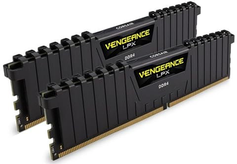 Corsair CMK32GX4M2A2400C14 Vengeance LPX 32 GB (2 x 16 GB) DDR4 2400 MHz C14 XMP 2.0 High Performance Desktop Memory Kit, Black