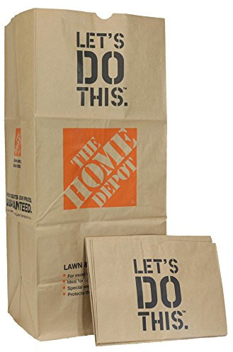 Home Depot Heavy Duty Brown Paper 30 Gallon Lawn and Refuse Bags for Home and Garden (70 Lawn Bags)