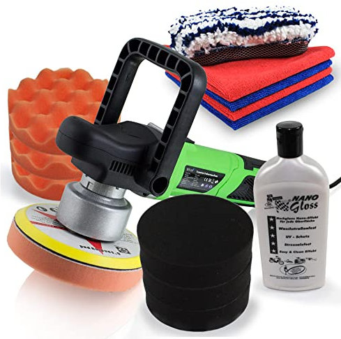 BITUXX® Profi Exzenter Poliermaschine 900 Watt Schleifmaschine Autopolierer Poliergerät Autopflege KFZ Pflege Autolackaufbereitung inklusive Nano Politur