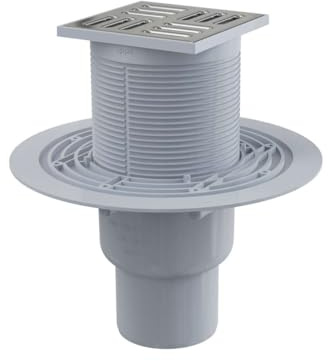 Bodenablauf 105x105/50 edelstahl Duschablauf Badablauf extra flach barrierefreies Duschen senkrecht