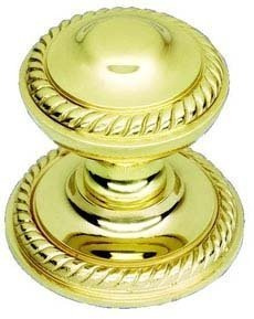 Solid Polished Brass Georgian Centre Pull Door Knob / Handle