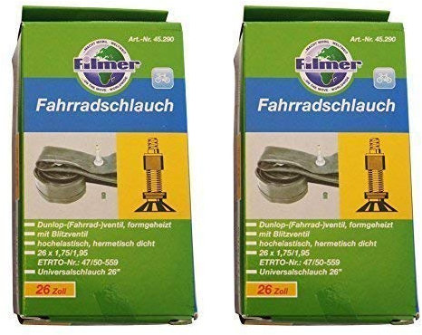 FILMER 10 x Fahrradschlauch 26 x 1,75/1,95 Dunlop-(Fahrrad-) ventil, 47/50-559