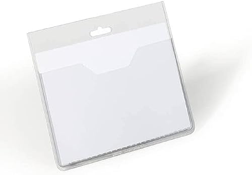 Durable Namnskylt 60x90mm, 20 stycken, transparent, 813619 | Design med spår för enkelt byte av insticksark, passar Durable tillbehör, slitstark plast, 20-pack, Made in Poland