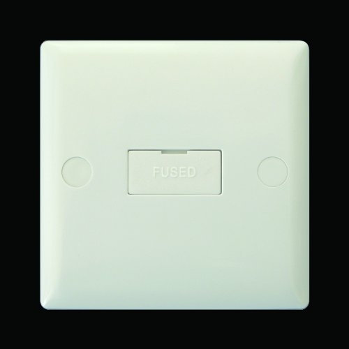 Varilight 1 Gang (Single), 13 Amp Unswitched Fused Spur, White Moulded Bevel - XO6UW