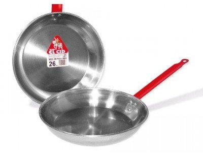 Garcima Padella Piana in Ferro Spazzolato, Metallo, Argento, 36 cm, 12 unità