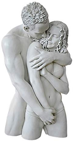 Design Toscano DB383101 Scultura da Parete Abbraccio Travolgente, Beige, 15x37x65 cm
