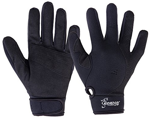 Seavenger Abyss Dive Gloves | 1.5mm Neoprene Mesh | Scuba Diving, Wakeboarding, Spearfishing (Black, Medium)