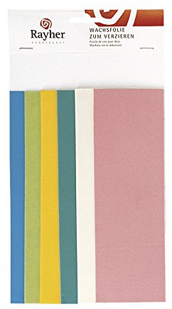 RAYHER 3102400 Wax Foil Pastel Tones 20 x 6.5 cm Plastic 6 Assorted Colours