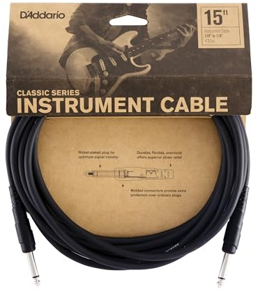 Planet Waves Câble de guitare D'Addario - Série Classic - Câble d'instrument - 4.572 Mètres - Extrémité Droite - 1-Pack