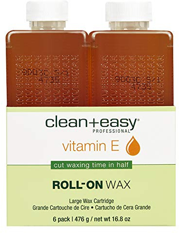 Clean + Easy Vit E Roll-On Wax 6-pack Large Vitamin E, Net Wt. 16.8 oz