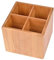 GRÄWE Bambus-Aufbewahrungsbox, Besteckhalter aus Holz mit Unterteiler, Vierfache Unterteilung, 12 × 12 x 10 cm