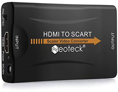 Neoteck HDMI auf Scart-Konverter, HDMI-Eingang Scart-Ausgang-Adapter, Komposit-Video HD Stereo Audio Adapter für Sky HD Blu-Ray DVD HDTV STB VHS Xbox PS3