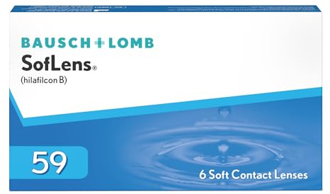 Bausch + Lomb SofLens 59 Monatslinsen, sphärische Kontaktlinsen, weich, 6 Stück, BC 8.6 mm / DIA 14.2 / -1.25 Dioptrien