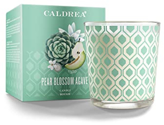 Caldrea Scented Candle, Made With Essential Oils And Other Thoughtfully Chosen Ingredients, 45 Hour Burn Time, Pear Blossom Agave Scent, 8.1 Oz