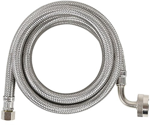 Certified Appliance Accessories Dishwasher Hose with 90 degree FGH Elbow, Water Supply Line, 5 Feet, Premium Braided Stainless Steel with PVC Core
