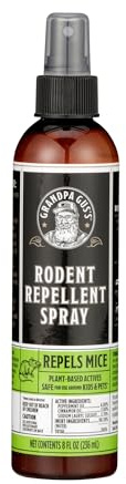Grandpa Gus's Mouse Rodent Repellent, Peppermint & Cinnamon Oil Formula, Repels Mice & Rats from Nesting, Chewing in Homes/RV, Boat/Car, Storage & Wiring, 8 Oz RTU Spray