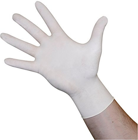 Kerbl 15341 Einmalhandschuhe Latex, ungepudert, chloriniert, Größe M, 100 Stück