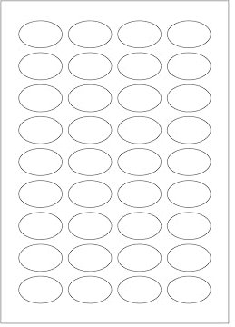 MADE IN GERMANY 360 Etiketten selbstklebend oval 40,6 x 25,4 mm weiß permanent klebend auf Bogen A4 (10 Bögen x 36 Etik.) CS Label – Universaletiketten zum Beschriften und Bedrucken