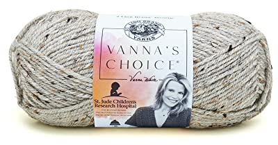 Lion Brand Yarn (1 Skein) Vanna's Choice Yarn, Grey Marble