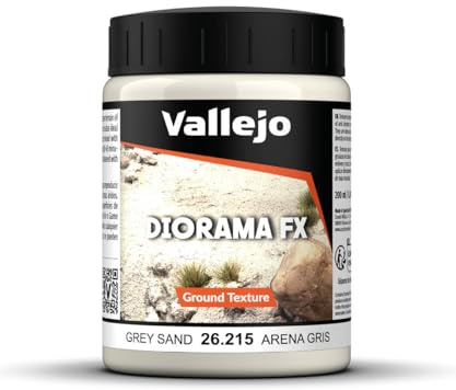Vallejo - Diorama FX Ground Textures | Sable gris 200 ml | Couleur acrylique de qualité supérieure pour les modélisateurs et les amateurs de miniatures | Conçu exclusivement pour la modélisation