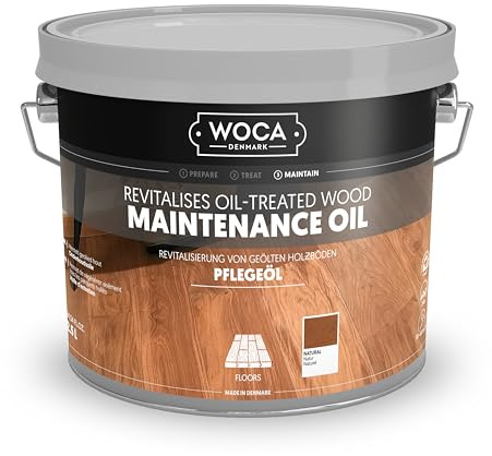 WOCA Denmark Maintenance Oil – White, 2.5L | Refreshes & Protects Oiled Wood Floors | Enhances Durability & Natural Beauty | Easy Manual or Machine Application