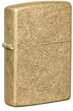 Zippo Windproof Lighter - Tumbled Brass - Classic Armor - Base Model - Refillable - Reusable - Windproof Design - Gift Box - Metal - Made in USA