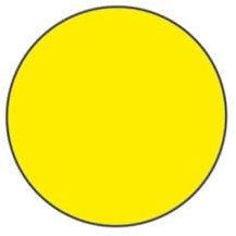Floor Signals - Floor Adhesive Sign, Warning Stickers, Safety Sign - Circle - 90mm Dia - Pack of 100 - Yellow