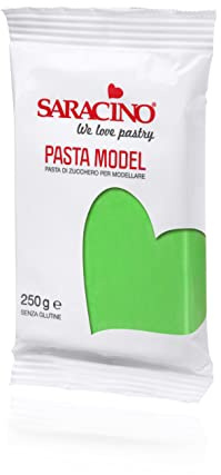 Saracino Pâte à Sucre Model Vert Clair à Modeler de 250 g sans Gluten Made in Italy