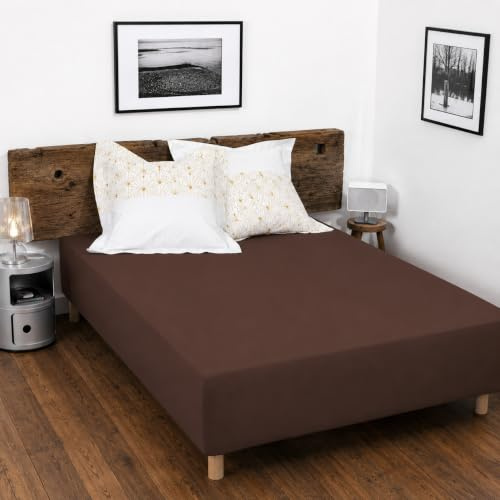 Home Linge Passion - Lenzuolo con Angoli, 100% Cotone a 57 Fili (Etichetta Oeko-Tex)