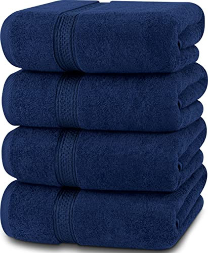 Utopia Towels - 4er-Pack Badetücher Set Premium 100% ringgesponnene Baumwolle 69 x 137 cm Handtücher, sehr saugfähig, weiches Gefühl Duschtücher (Marineblau)