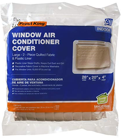 Frost King 2-Piece Quilted Indoor Air Conditioner Cover, Large, fits units up to 20 x 28
