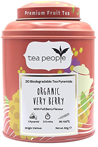 Tea People Organic Very Berry Fruit Tea Pyramids Caddy (Pack of 20)