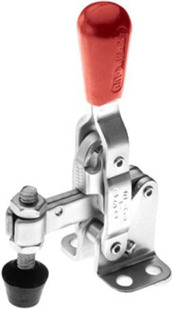 De-Sta-Co Vertical Hold-Down Clamp, Vert. Handle, Fixed-bar, Flange base w/200 lbs. cap.-Steel (1 Each)