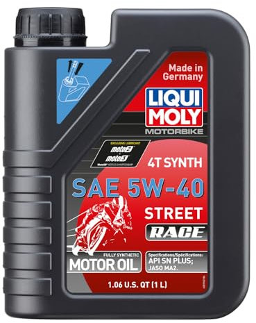 LIQUI MOLY Motorbike 4T Synth 5W-40 Street Race | 1 L | Motorrad vollsynthetisches Motoröl | Art.-Nr.: 2592, Schwarz