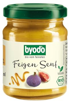 Byodo Bio Feigen Senf 125ml - Exquisite Süß-Fruchtige Feigen & Milde Senfschärfe | Ideal für Käse, Dressings & mehr | Vegan, Halal, Koscher | Frische Herstellung in Kleinen Chargen | 100% Bio-Zutaten