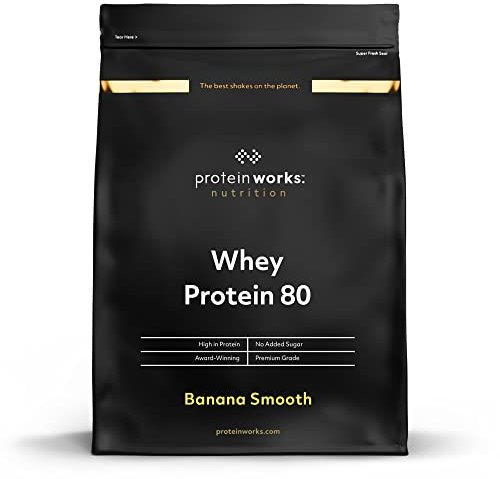 Protein Works - Whey Protein 80 (Concentrate), Low Calorie Protein Shake, Whey Protein Shake, 33 Shakes, Banana Smooth, 1kg
