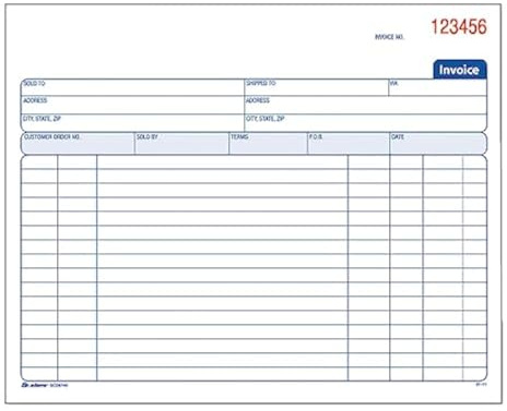 Adams Spiral Invoice Book, 8 1/2 x 7 1/4 Inches, 2-Part, Carbonless, White/Canary, 50 Sets per Book (SCD8740)