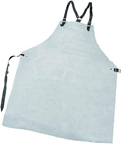 TPF Comercial 0007699330005 Tablier de soudeur (cuir de vache doublé, à haute résistance, avec bretelles en cuir de porc)