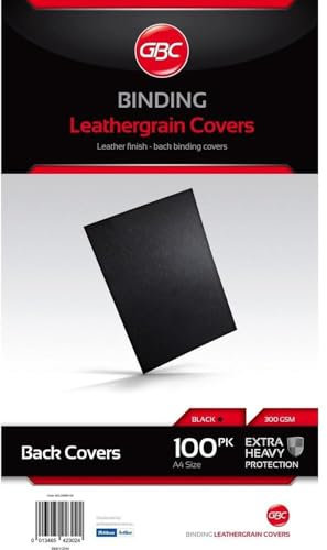 LeatherGrain Umschlagmaterial, A4, 100 Stück, schwarz