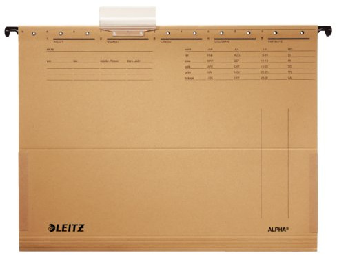 Leitz 19163000 - Carpetas colgantes (con clips en los laterales, 10 unidades), color marrón