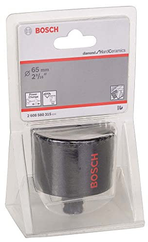 Bosch Professional 1x Sierra de Corona de Diamante Diamond for Hard Ceramics (para baldosas más duras, Ø 65 mm, Accesorios Taladros de Impacto Rotativos)