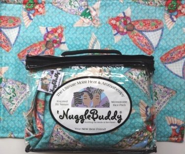 'NUGGLEBUDDY Microwavable Moist Heat & Aromatherapy Organic Rice Pack. Cold Pack.  Sacred Angels  Fabric with PURELY PEPPERMINT Aromatherapy!