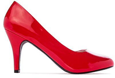 Andrés Machado - Élégants Escarpins rétro pour Femme/Adolescent pour l´été et l´Hiver - AM422 - Bout Arrondi en Vernis - Modèle Taille Petit - Talons Fins - Verni Rouge - EU 45